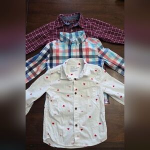 Button Down Shirt Bundle - Boys Size 4 To 5 - Long Sleeve